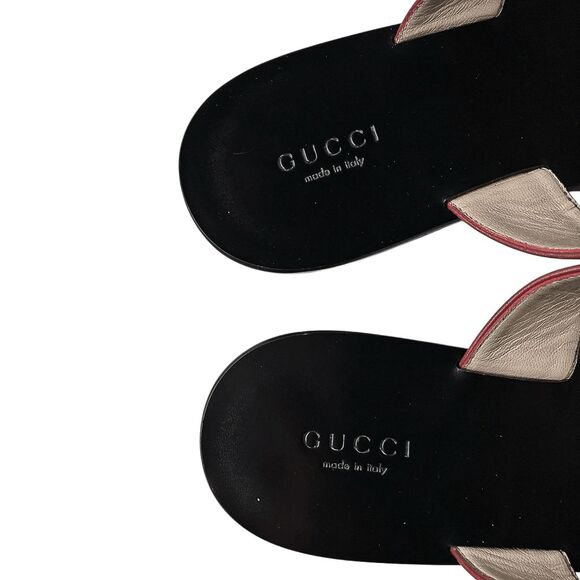 Gucci Marmont GG Thong Sandals Red Leather EU 37.5 US 7.5 w/ Box & Dust Bag - Picture 10 of 10